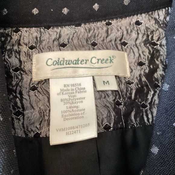 EUC Coldwater Creek Brand Women’s Size Medium Black Vest - Picture 5 of 8